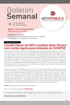 Imagem da notícia BOLETIM SEMANAL Nº 73 - 11 DE MAIO DE 2026